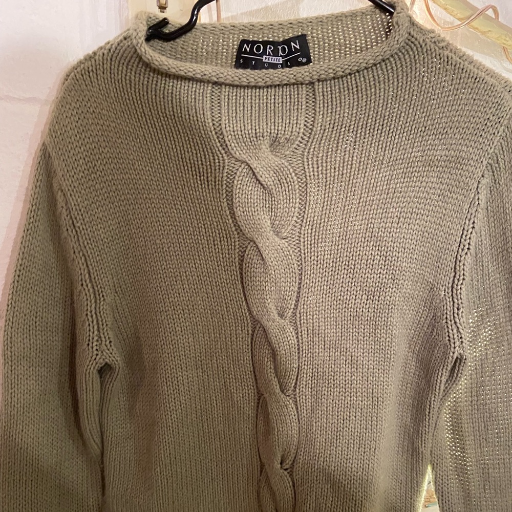 green sweater